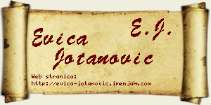Evica Jotanović vizit kartica